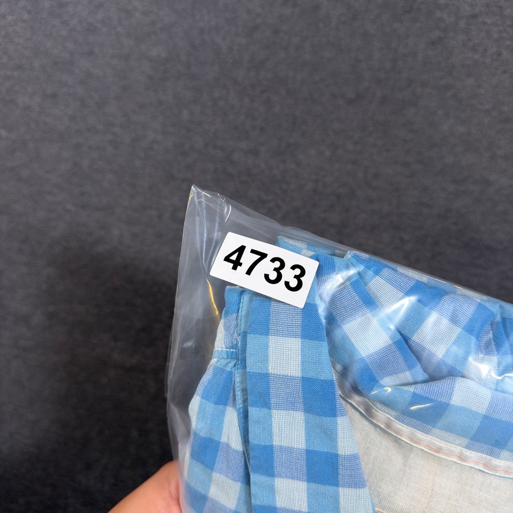 Tommy Bahama Shirt Mens 3XT Blue Gingham Plaid 100% Silk Short Sleeve Button Up - Picture 8 of 8